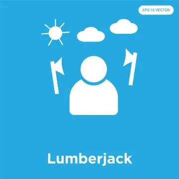Lumberjack icon isolated on blue background Free Stock Illustration