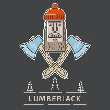 Lumberjack logo 库存插图