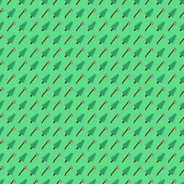 Lumberjack pattern seamless Wood and ax. feller background Christmas tree and Stock Illustration