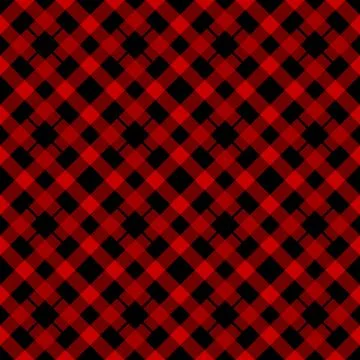 Lumberjack plaid pattern. Alternating red and black squares seamless backgrou Stock Illustration