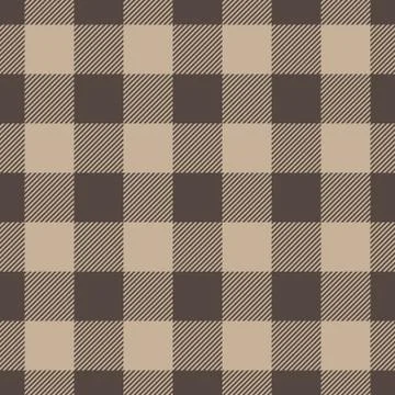 Lumberjack plaid pattern in beige color. Seamless vector pattern. Simple vintage Stock Illustration