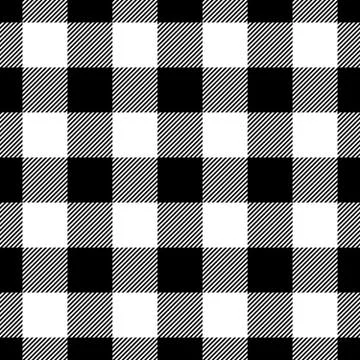 Lumberjack plaid pattern in black and white. Seamless vector pattern. Simple Stock Illustration