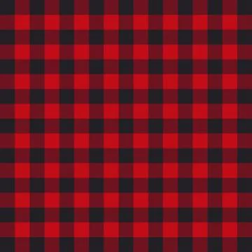 Lumberjack plaid pattern. Black and red lumberjack. Vector on isolated backgr Stock Illustration