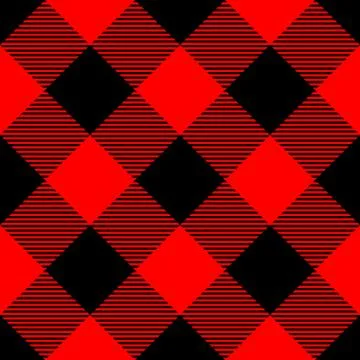 Lumberjack plaid pattern in red and black. Seamless vector pattern. Simple Stock Illustration