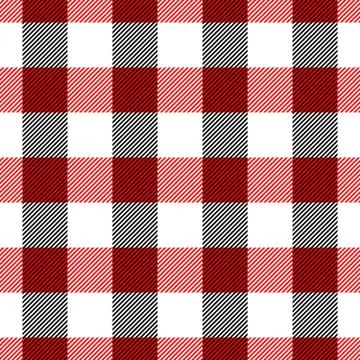 Lumberjack plaid pattern in red and black. Seamless vector pattern. Simple Stock Illustration