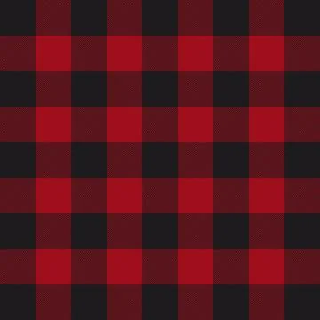 Lumberjack plaid pattern. Red and black lumberjack. Stock Illustration