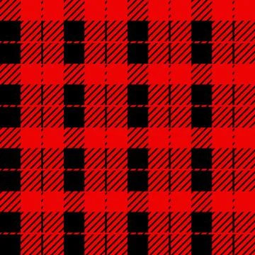 Lumberjack plaid pattern in red and black. Seamless vector pattern. Simple 스톡 일러스트