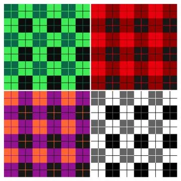 Lumberjack plaid pattern set Stock Illustration