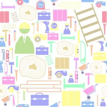 Lumberjack seamless pattern background icon. Stock Illustration