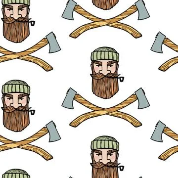 Lumberjack seamless pattern Stock Illustration