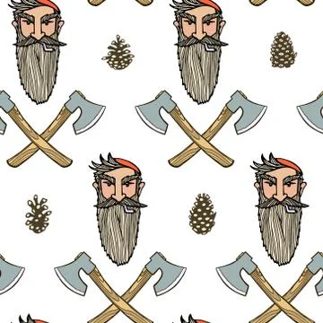 Lumberjack seamless pattern Stock Illustration