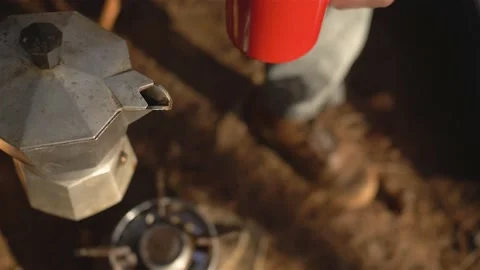 Lumberjack setting up camping and chopping firewood Stock Footage 162515097