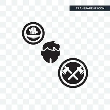 Lumberjack vector icon isolated on transparent background, Lumberjack logo de Illustrazione stock