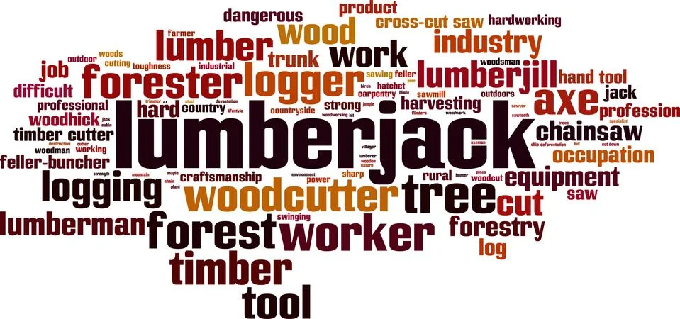 Lumberjack word cloud Stock Illustration