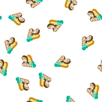 Lumberjack worker glyph icon seamless pattern color Stock Illustration