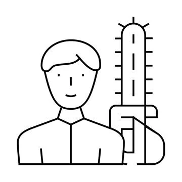 Lumberjack worker line icon vector illustration flat Stockillustratie