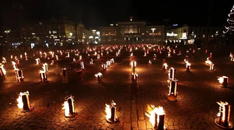 Lumberjack's candles Stock Footage 63432556