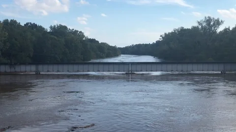 Lumberton river dam | Stock Video | Pond5