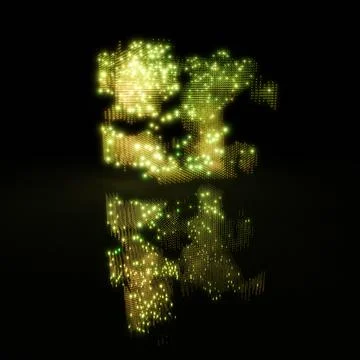 A luminescent object shining in the darkness 3d render illustration Stock Illustration