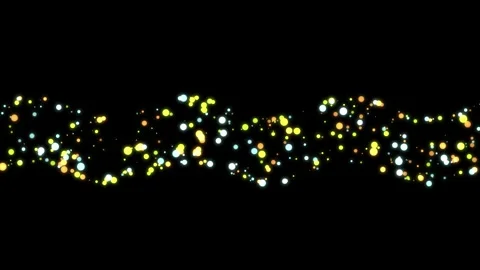 Luminescent Particles Flowing in Wave Shape on Dark Background Video Vídeo Stock 347317552
