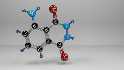 Luminol molecule. Illustrazione stock
