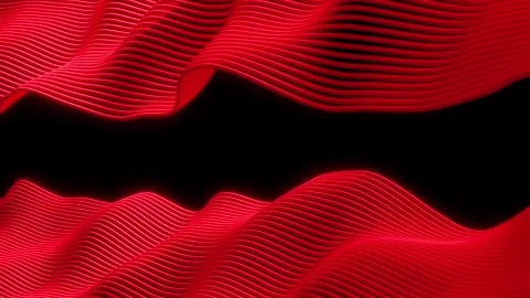 Luminous 3D Red Ribbons Creating a Cinematic Title Frame in a Sci-fi Loop. Stock Footage 314474139