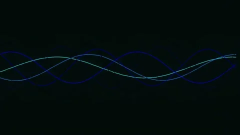 Luminous abstract flowing waves pattern on dark background | Tech energy vi.. Stock Footage 342160346