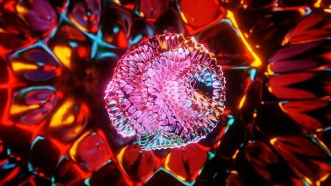 Luminous Abstract Sphere on Abstract Lava Background,VJ Loop Stock Footage 271151343