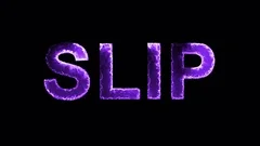 luminous and shimmering haze inside the letters of the word slip word slip