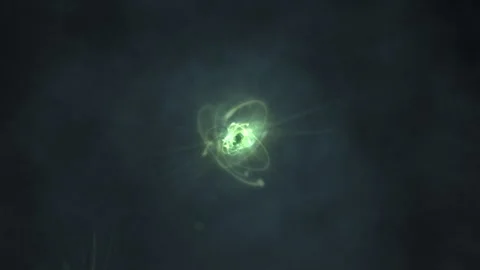Luminous Atomic Energy Glow in a Cloudy Atmosphere Stock Footage 298253222