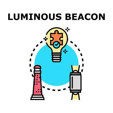 Luminous beacon concept finding path inspiration Illustrazione stock
