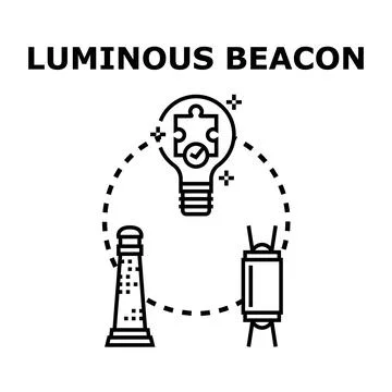 Luminous beacon concept finding path inspiration Иллюстрация