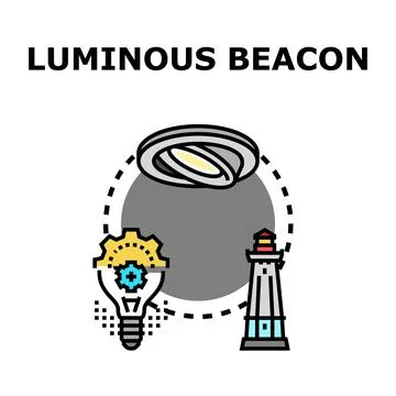 Luminous beacon concept for guiding solution and innovation Stock Illustration