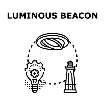 Luminous beacon concept for guiding solution and innovation Stock Illustration