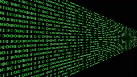 Luminous binary code numbers - technology background - perspective. 59,94 fps Vídeos de archivo 156618879