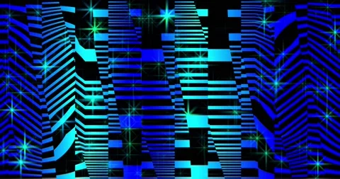 Luminous blocks move in opposite directions Stock Footage 144674484