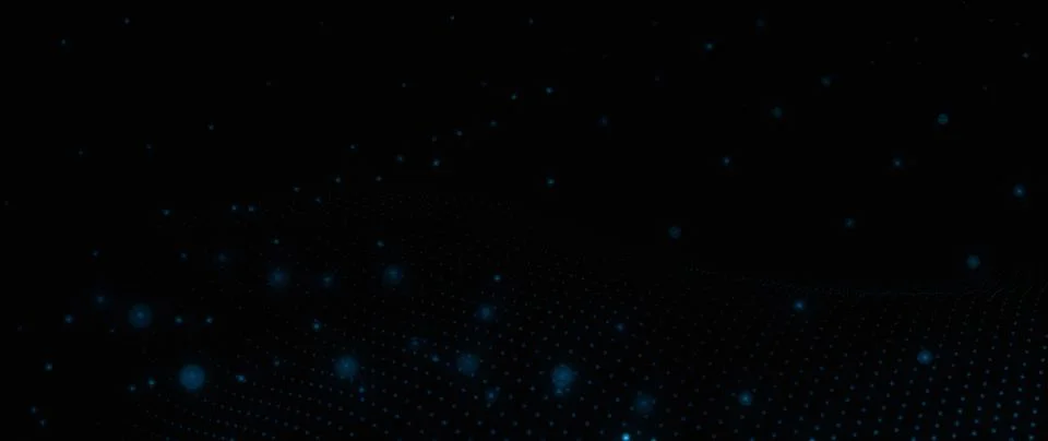 Luminous Blue Digital Plexus: Abstract Interconnected Particles and Lines F.. Illustrazione stock