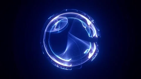 Luminous blue energy sphere Stock Footage 309334569