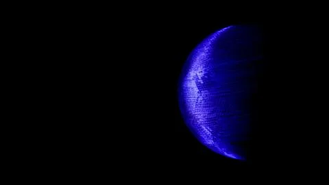 Luminous blue sphere with horizontal surface Illustrazione stock