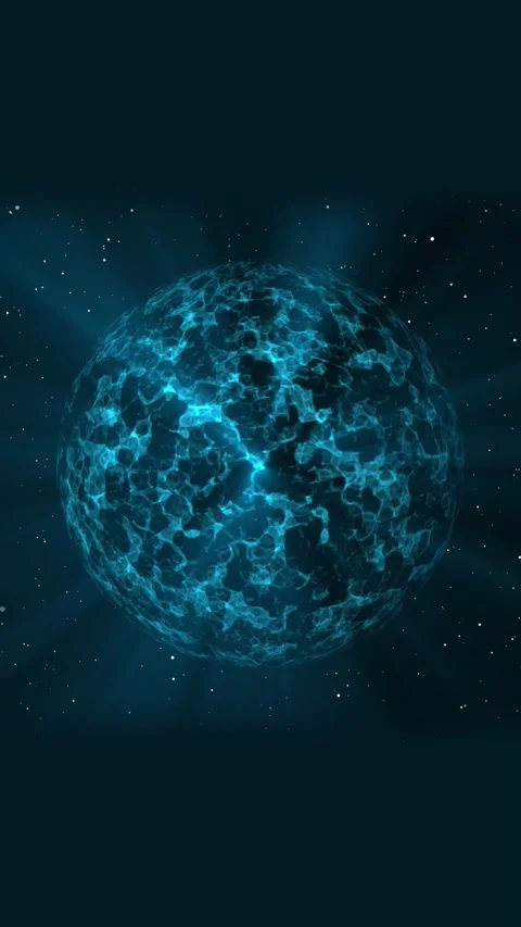 Luminous Blue Sphere with Interconnected Digital Network and Starry Backgro.. Stock Footage 337459955