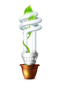 Luminous Bulb With Plant Illustrazione stock