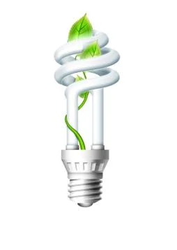 Luminous Bulb With Plant Illustrazione stock