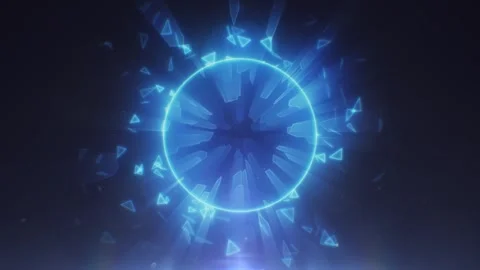 Luminous Circular Abstraction with Kaleidoscopic Geometric Effects in Blue Stock Footage 341781361