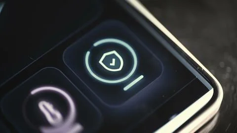 Luminous circular dial with a central timing symbol and segmented 写真素材