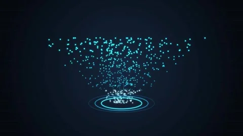 Luminous cloud database migration particle funnel condensing into central s.. Stock Footage 346647335