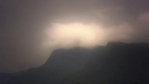 The luminous cloud over rock Video stock 69937680