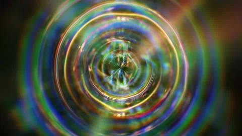 Luminous Concentric Rings and Prism Portal Abstract Optical Background 스톡 동영상 332338870
