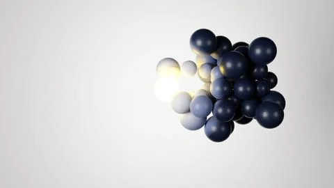 A luminous core is highlighted in a visual representation of a molecular Illustration