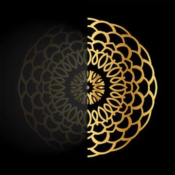 Luminous Crescent Gold Mandala Featuring  Arches for Sophisticated Design Stock Illustration