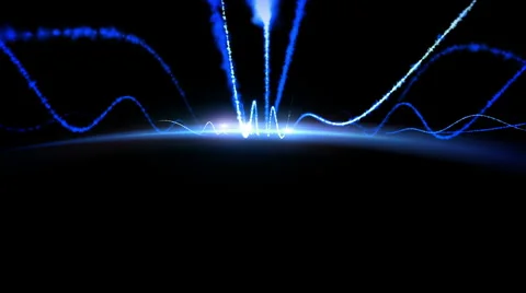 Luminous curves and flash of blue light appears on the horizon. Stock Footage 6228385